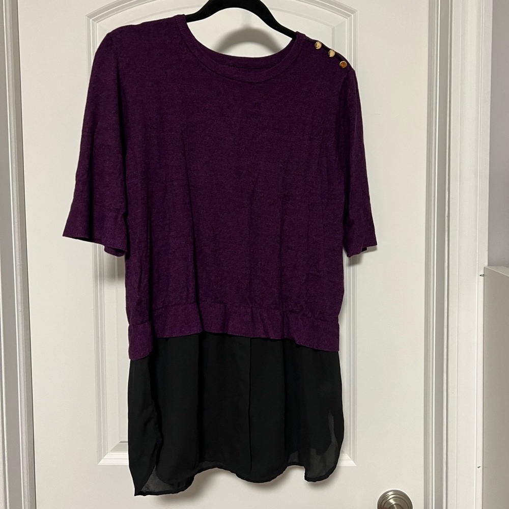 NWT Apt 9 purple short sleeve sweater